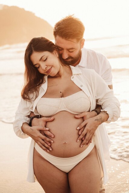 Ensaio Gestante na praia - Jade & Vini